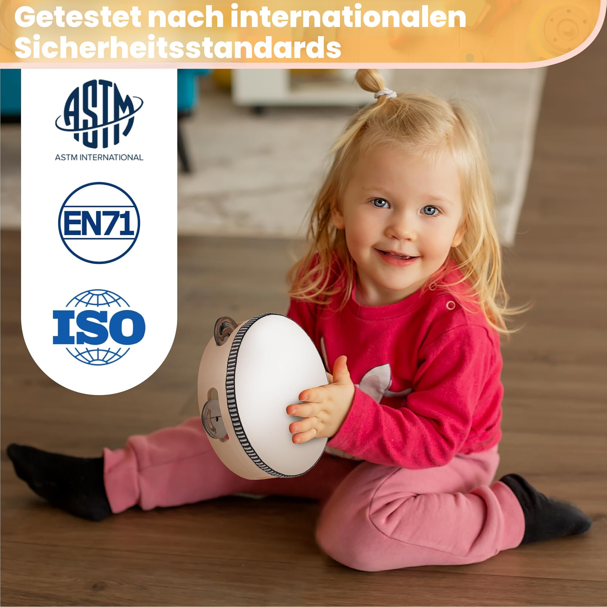 Stoie's Musikinstrumente für Kinder Ab 3 Jahre - Holz Montessori Instrumente, Baby Klanghölzer, Trommel Musikspielzeug