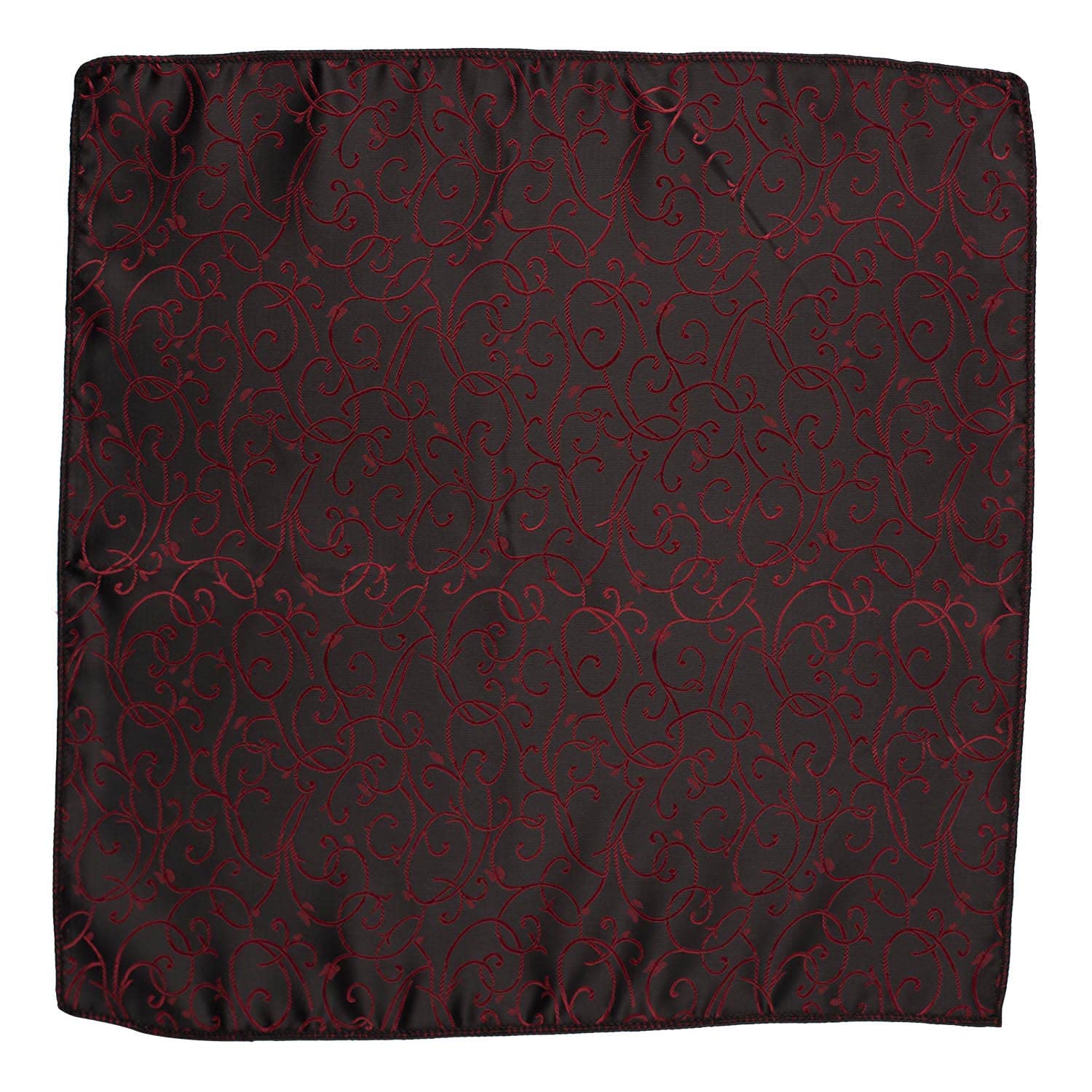 the tie hub Paisley Burgundy & Black Microfiber Pocket Square For Men-picture-34