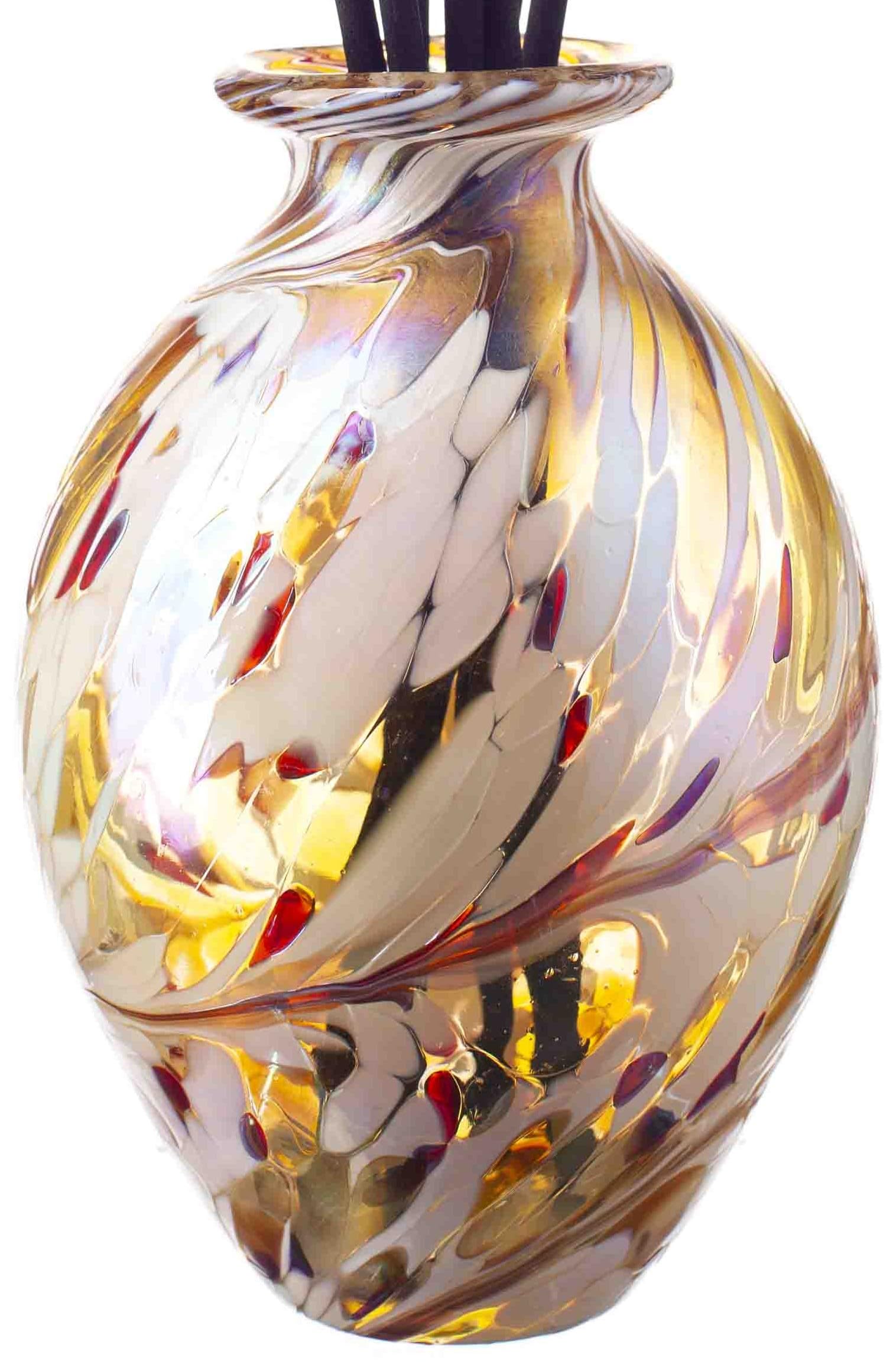 Amelia Art Glass Gold June Birthstone Coloured Mouth Blown Glass Bud Vase Reed Diffuser