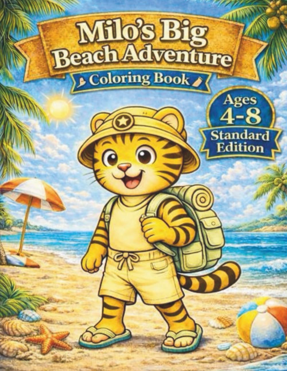 Milo's Big Beach Adventure: A Coloring Book for Kids Ages 4-8 (Milo's Adventure Series)