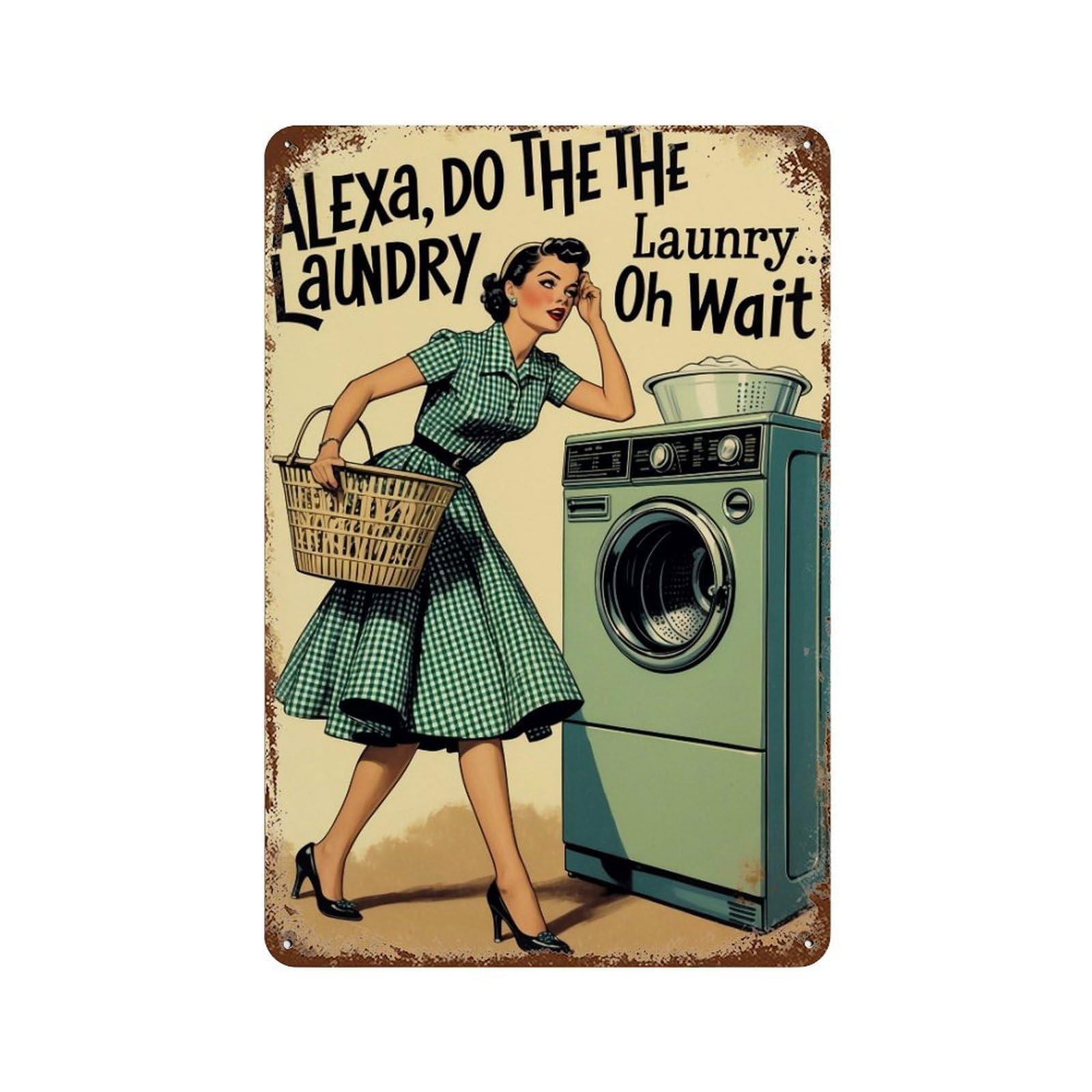 YHGERTKU Funny Lady Wall Art Retro Iron Vintage Metal Tin Sign Poster Modern Decor for Living Rooms Gift 30x20cm