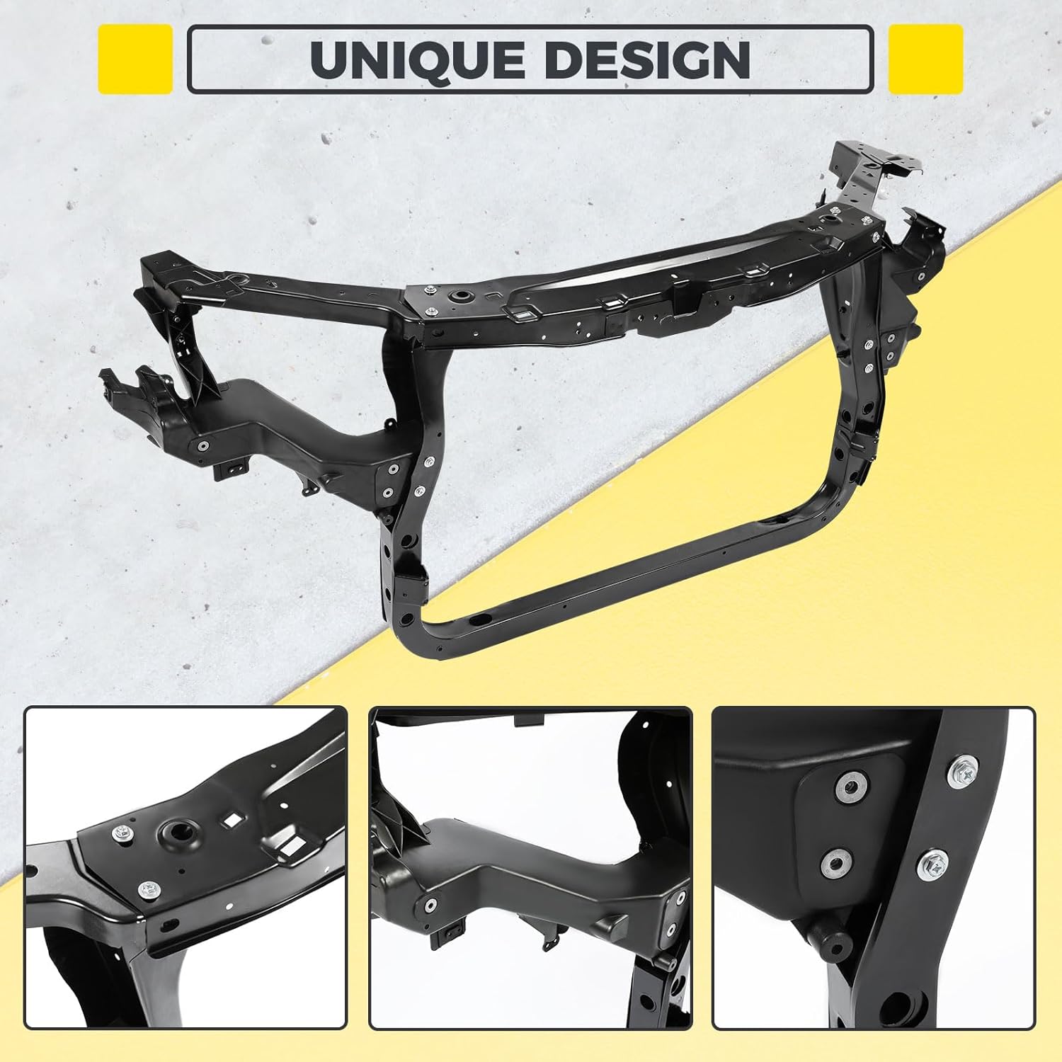 KUAFU Radiator Support Assembly Compatible with 2011-2021 Jeep Grand Cherokee 2022 Grand Cherokee WK 2011-2024 Dodge Durango Replacement for CH1225239 CH1225232 5156109AB Steel Plastic Black