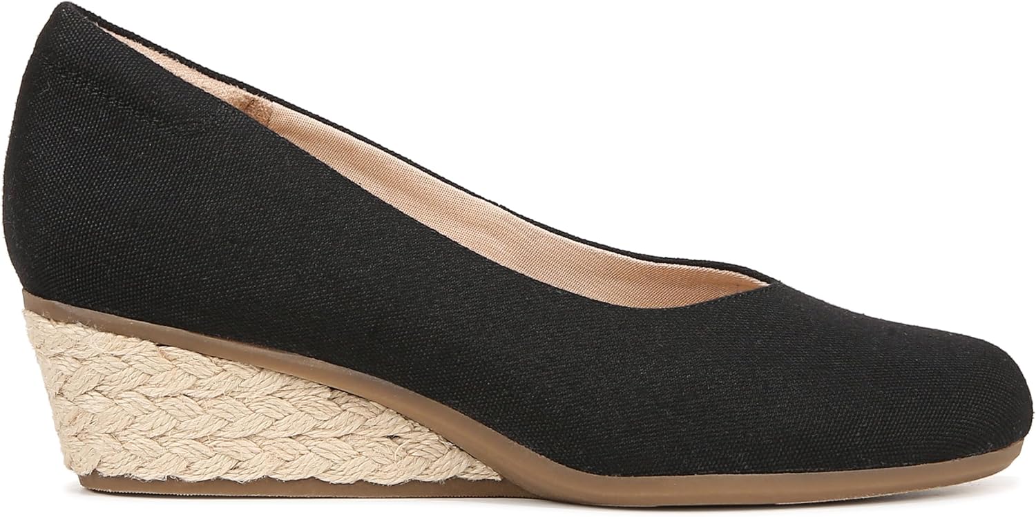 Dr. Scholl's Womens Be Ready Wedge Pumps Black Canvas 9.5 M - Image 6