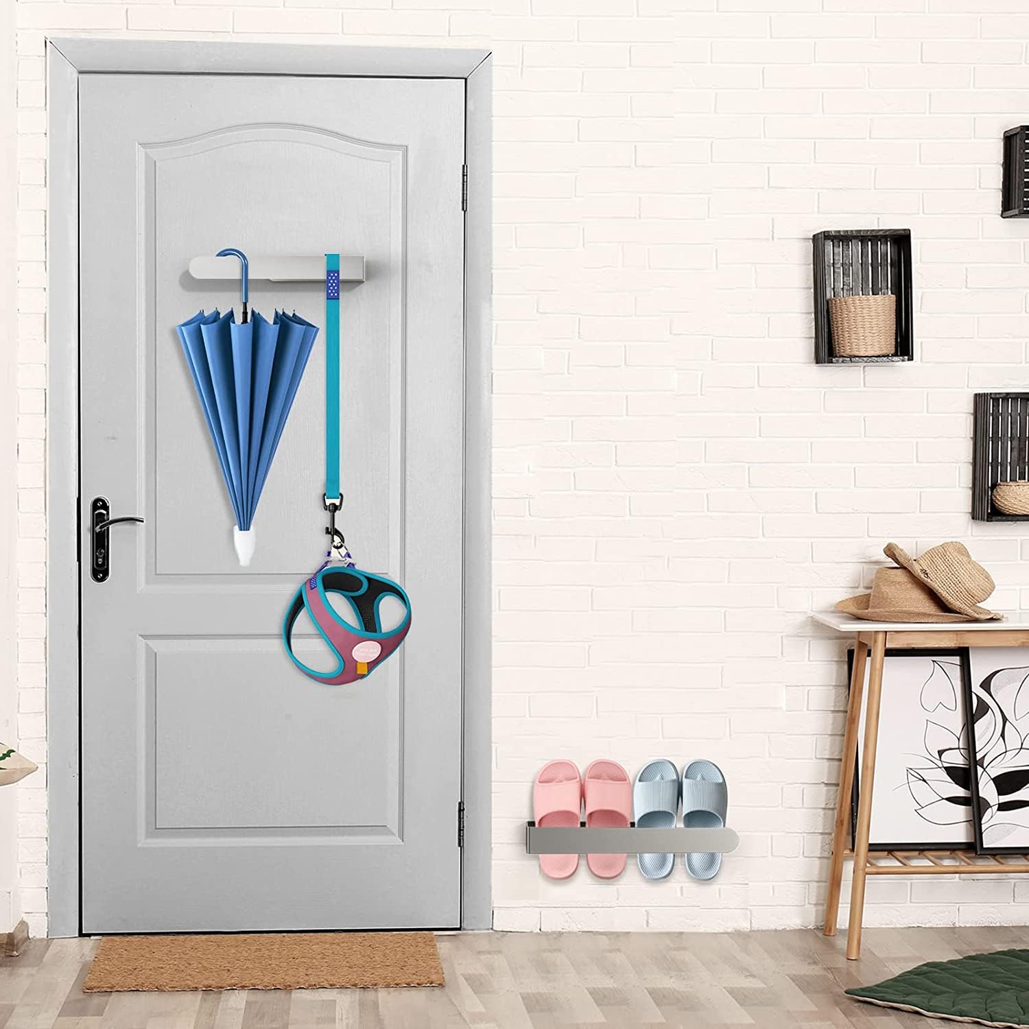 30cm Porte Serviette Salle De Bain Sans Percage, HASA Zone Porte Serviettes Inoxydable%ef%bc%8cnoir