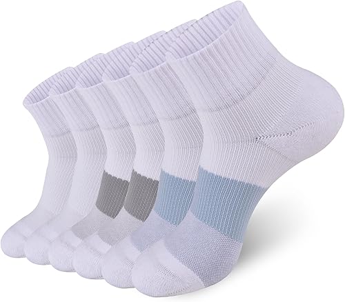 GKX Calcetines de algodón de algodón que absorben la humedad, suela acolchada para entrenamiento, correr, atletismo, entrenamiento, corte bajo