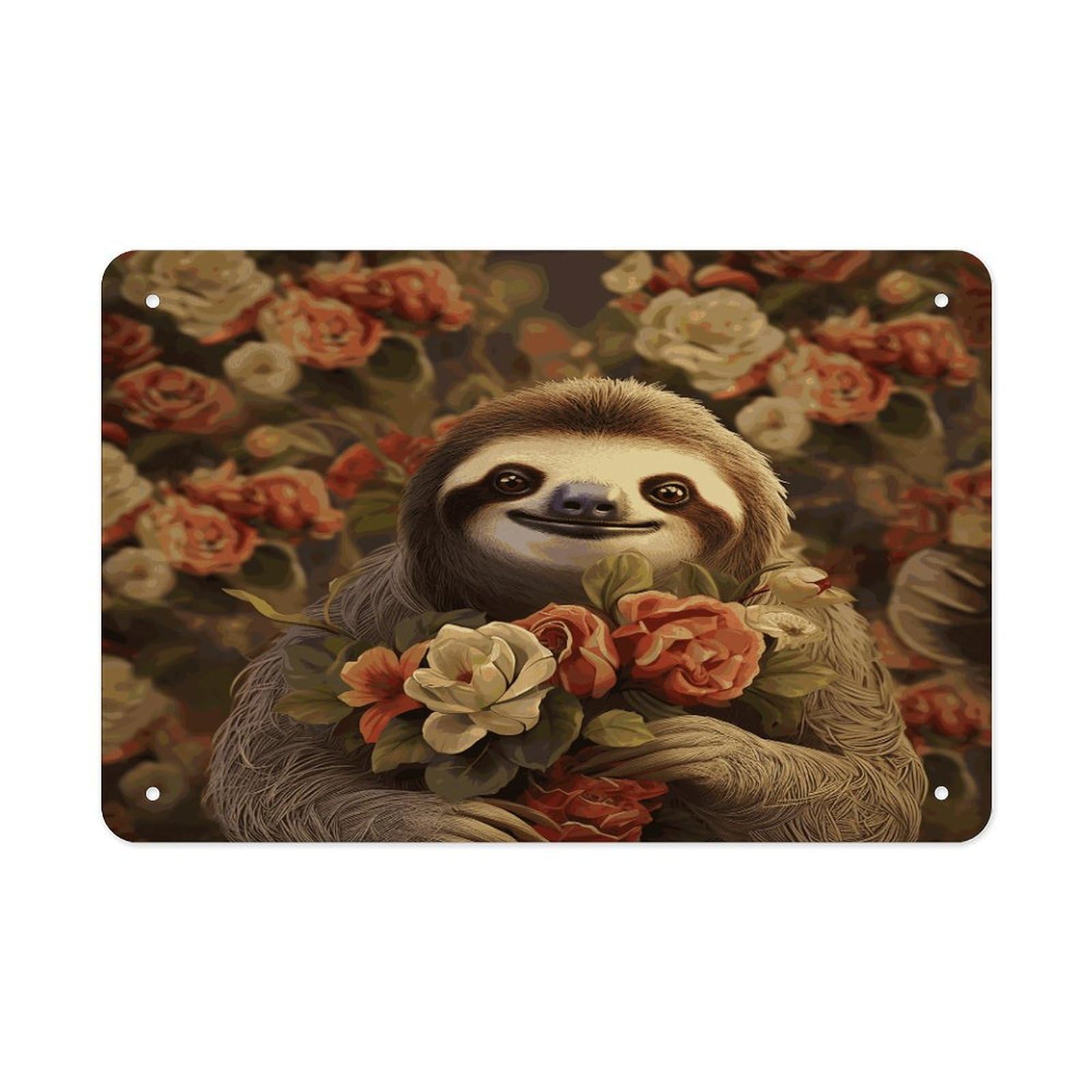 Fekiloot Style Funny Sloths Metal Signs Wall Art Tin Sign