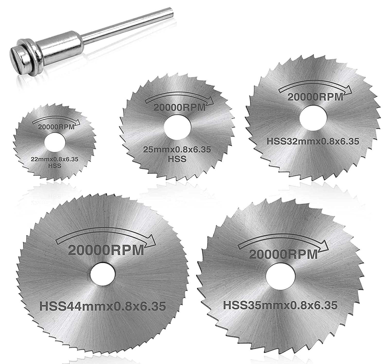 DIY Crafts Pack Of 3 Sets 6x3, Stainless Steel, 5 - Pcs HSS Rotary Saw Blades Blade Disc Saw Carving Buffing Grinder Replacement Mandrel Set Mini Circu (Pack Of 3 Sets 6x3, Stainless Steel) (B092R7DB4L) Amazon Price History, Amazon Price Tracker