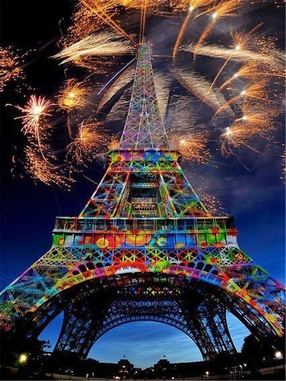DIY diamant peinture complète paysage de feux d'artifice pour décoration murale salon