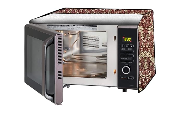 Stylista Microwave Oven Cover for Whirlpool 25 L Convection Magicook Elite Floral Pattern Beige