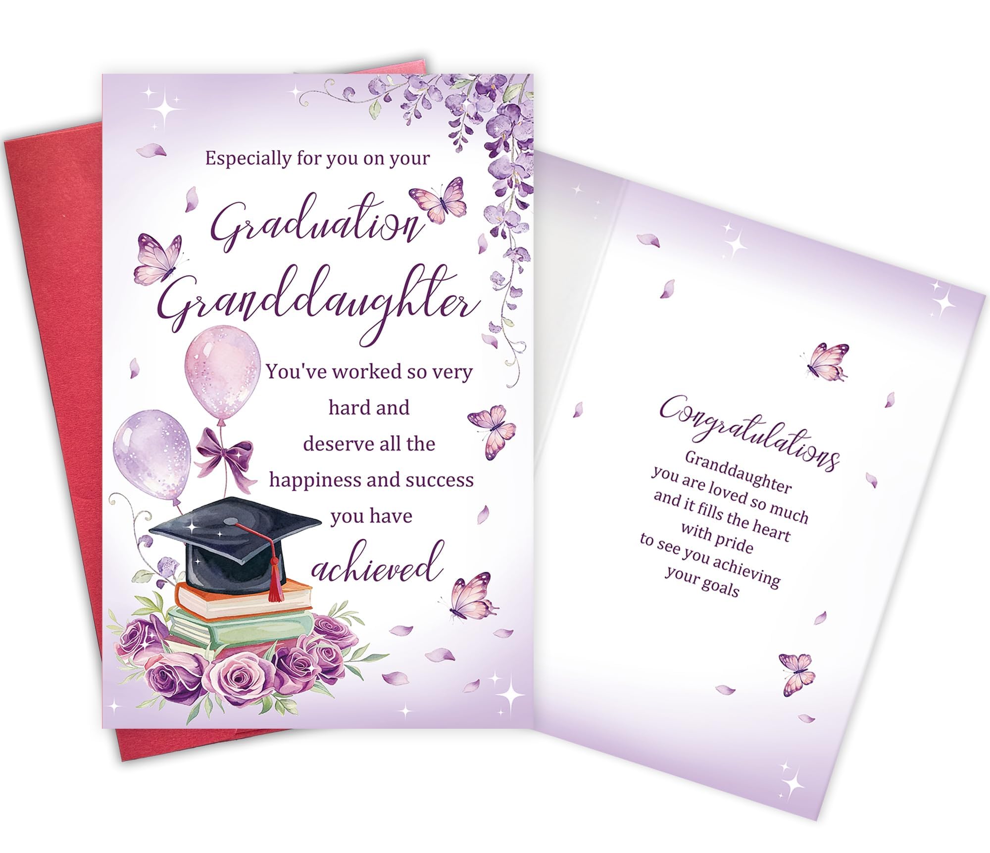Granddaughter Graduation Card, Heartfelt Congratulations Graduation Card from Grandma and Grandpa, High School College Graduation Card for Granddaughters