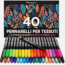 40 Non-Toxic Permanent Fine Point Marker Pens for Fabric, Ideal for T-shirts, Bags and Other Fabrics – for Children and Adults