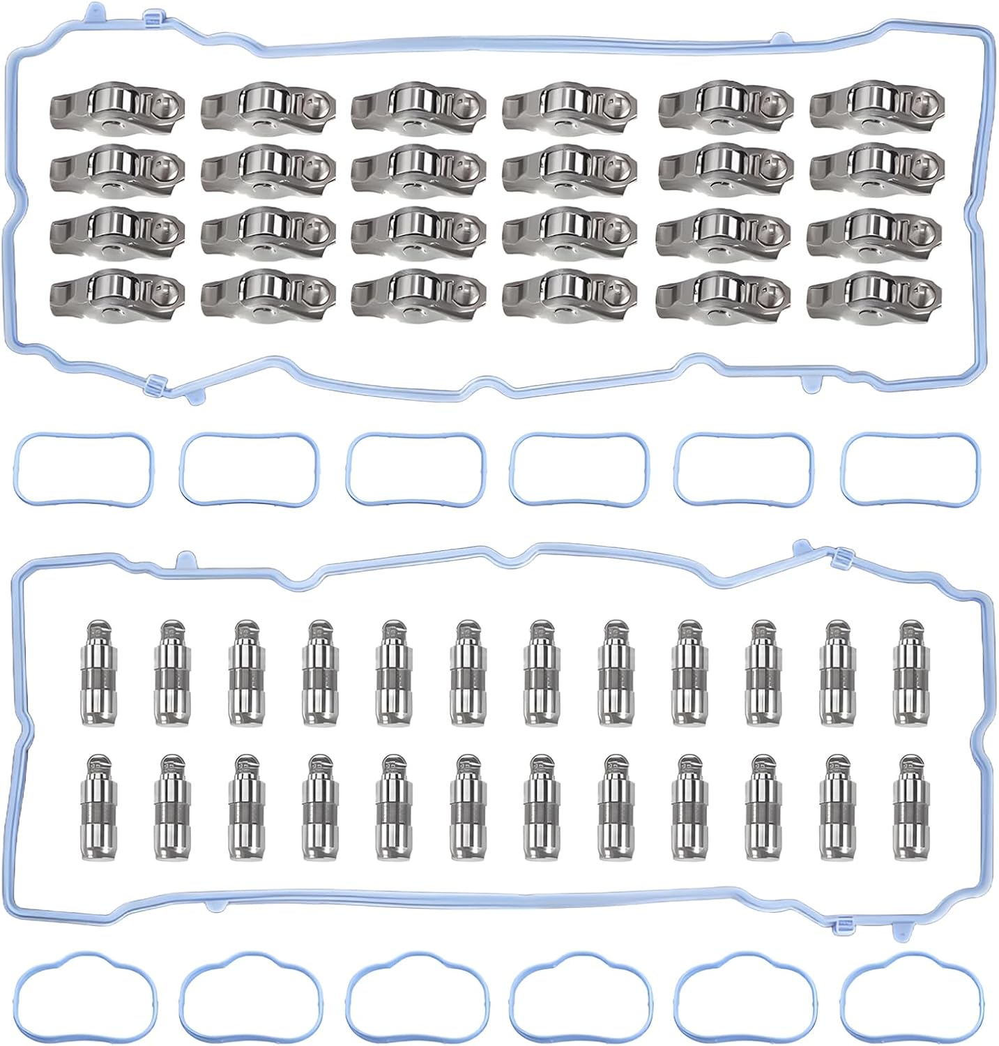 24Pcs Rocker Arm Lifters Kits for 2011-2021 Dodge Challenger Charger Journey Chrysler 200 300 Jeep Wrangler Ram 1500 2500 3.6L 5184296AH 5184332AA