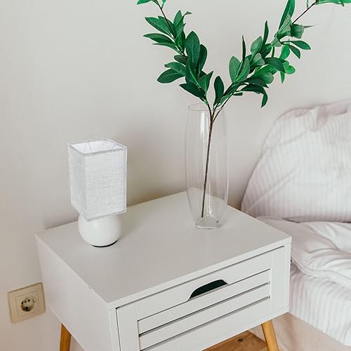 Miniatura 9 de Pantalla de lámpara de mesa, pantalla de lino, pantalla cuadrada, rectangular, de lino, clip, pantalla de mesa, cubierta de luz de repuesto,