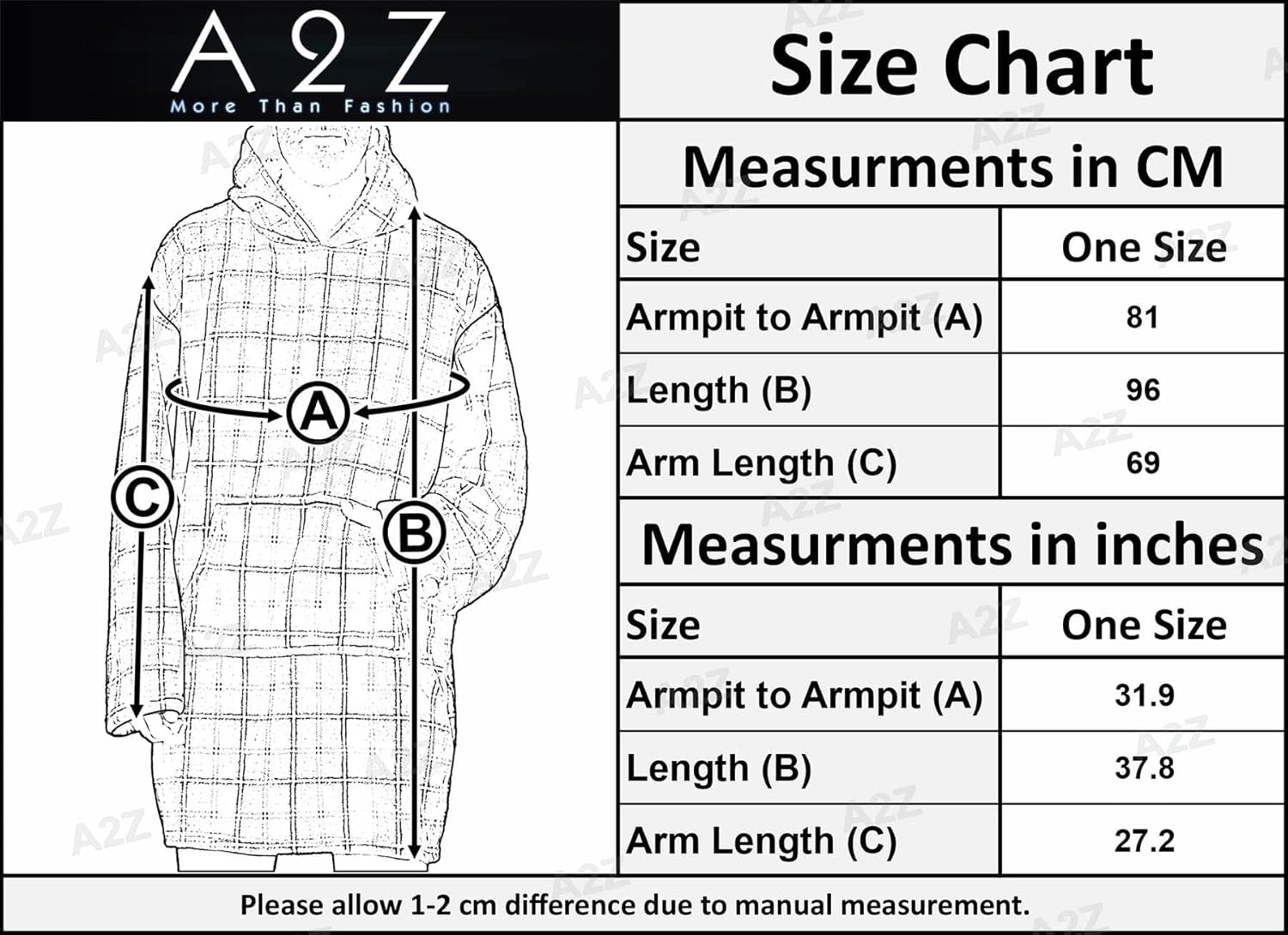 A2Z Unisex Mens Ladies Snuggle Blanket Printed Oversized World Book Day Hoodie Warm Super Soft Kangaroo Pocket Men & Women