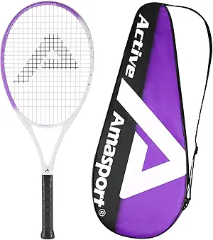 AMA SPORT Adult Tennis Racket - Pre-Strung Light Balance 27 inch Tennis Racquet for Women and Men Grip Size 2-4 1/4"