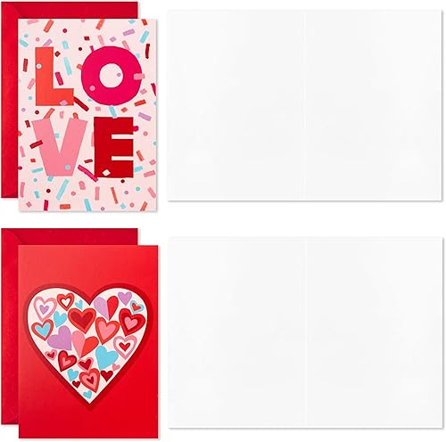 Miniatura 3 de Hallmark Surtido de tarjetas del día de San Valentín, corazones XO (36 tarjetas en blanco y sobres)