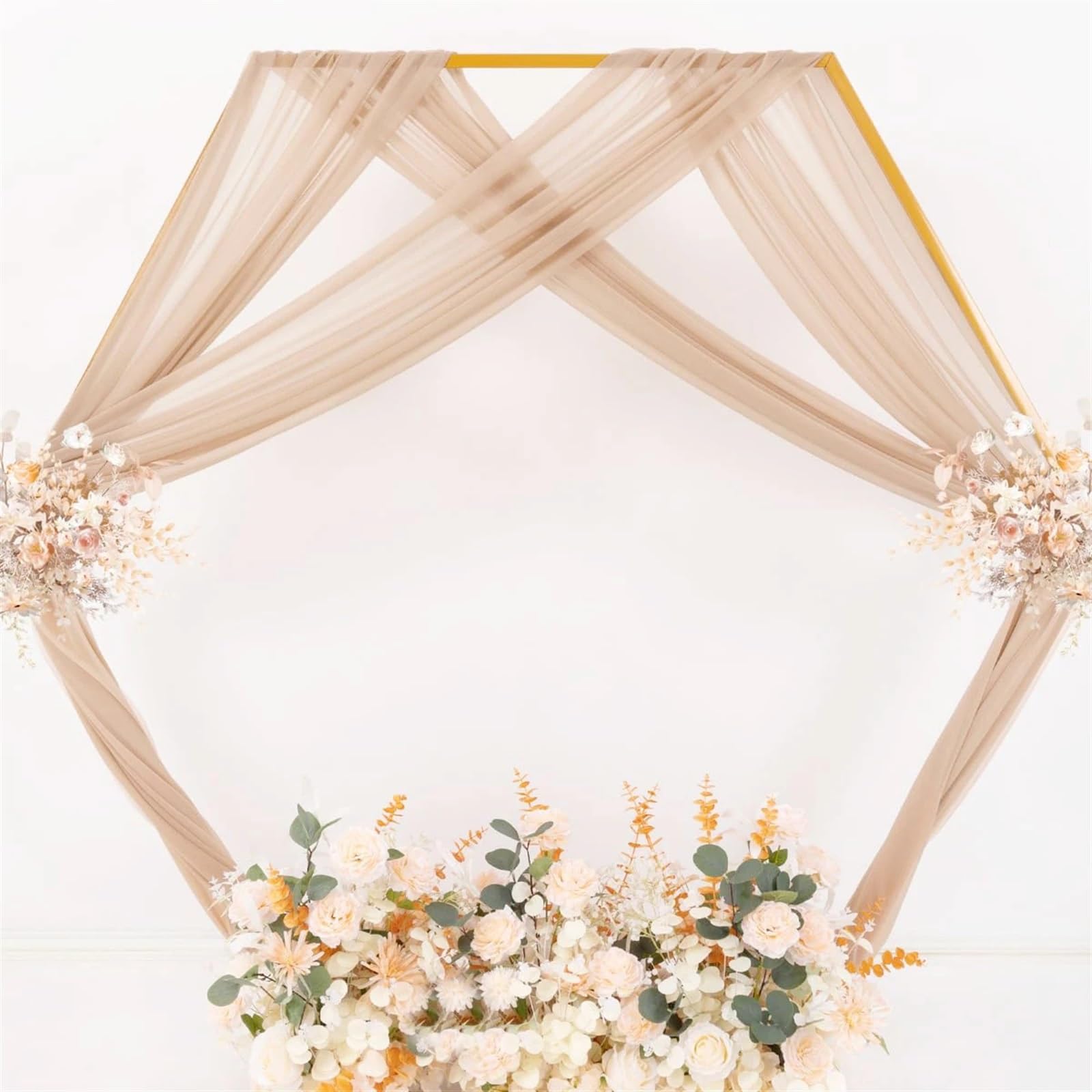 Dekoracje ślubne z zasłon, Tkanina drapowana na łuk ślubny Szyfonowe przezroczyste zasłony Wielokolorowe Wiele rozmiarów Party Bridal(Light Pink,75x1000cm)