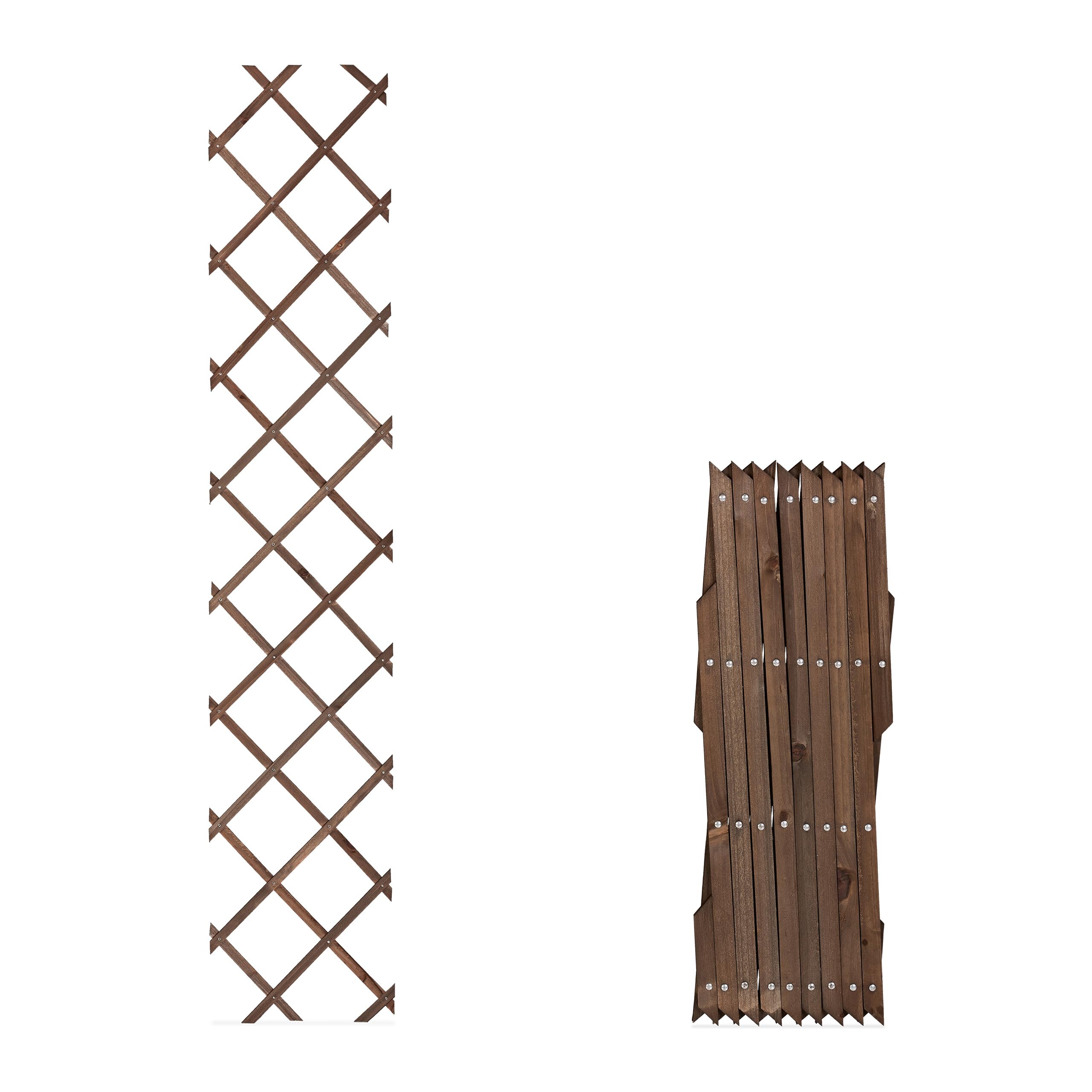 Relaxdays Tuteur à tomates en Lot de 3, Extensible, pour Plantes grimpantes, 180 cm, pour Jardin, Balcon, Marron