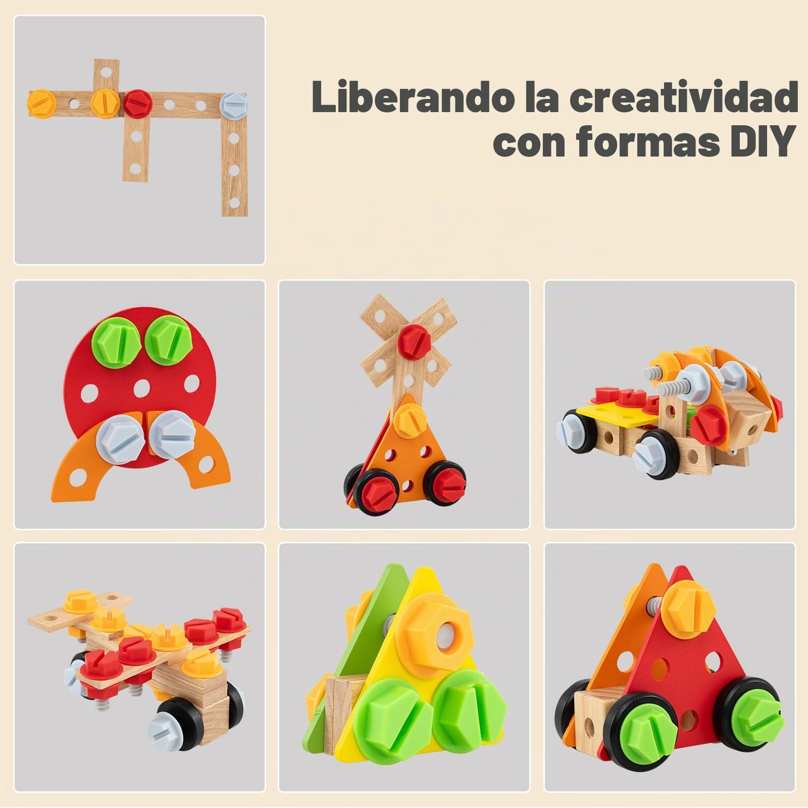 HOMASIS Banco Herramientas de Madera Juguete, Taller Mecanico Montessori con Juego de Herramientas y Espacio de Almacenamiento, Regalo Manualidades y Educativo para Niños y Niñas de 3+ Años
