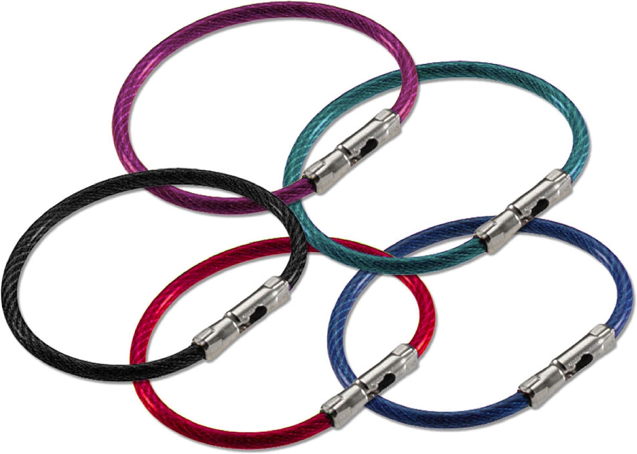 Flex-O-Loc Cable Key Ring, Galvanized Steel