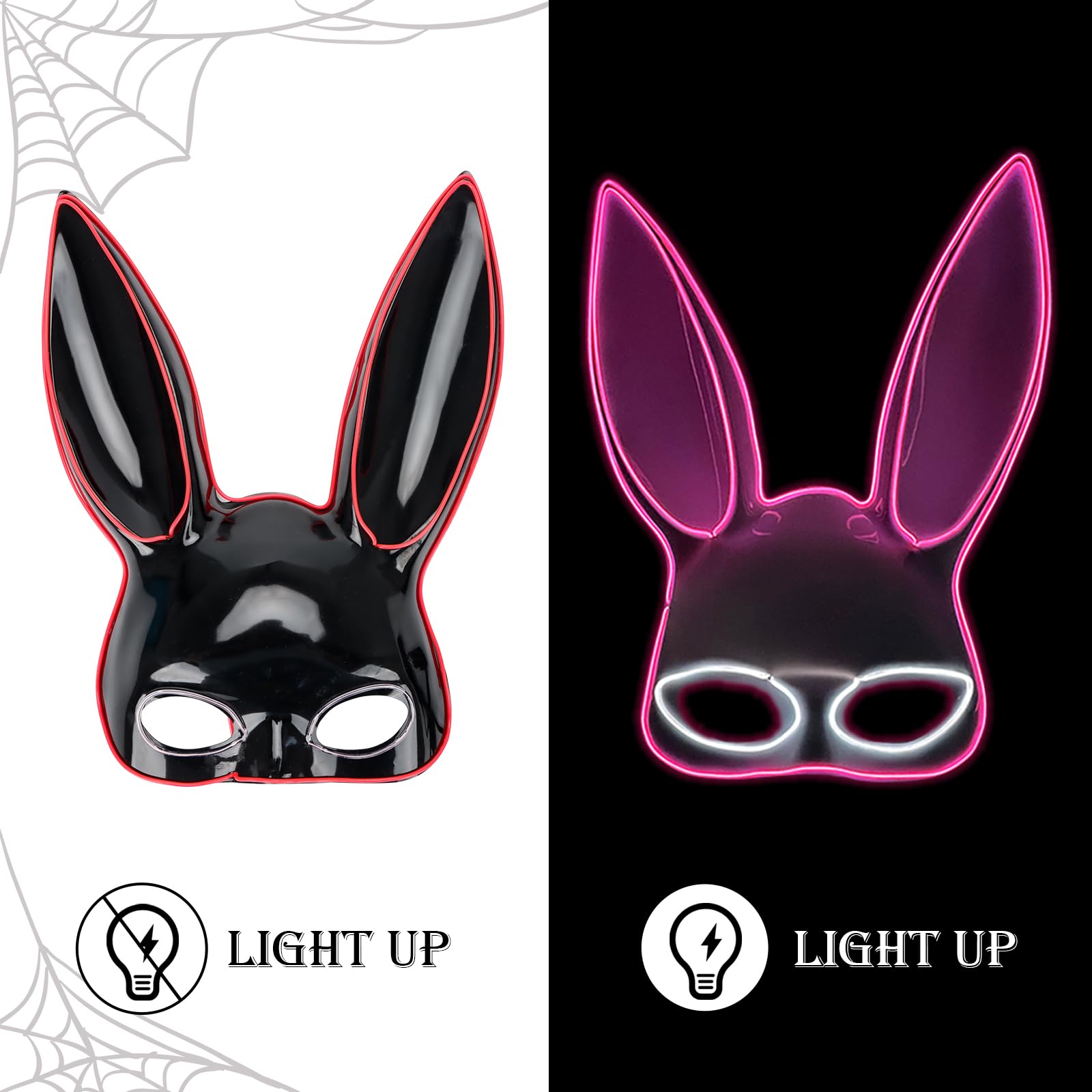 LED Bloody Rabbit Mask, Halloween Mask, Horror Rabbit Mask, Funny for ...