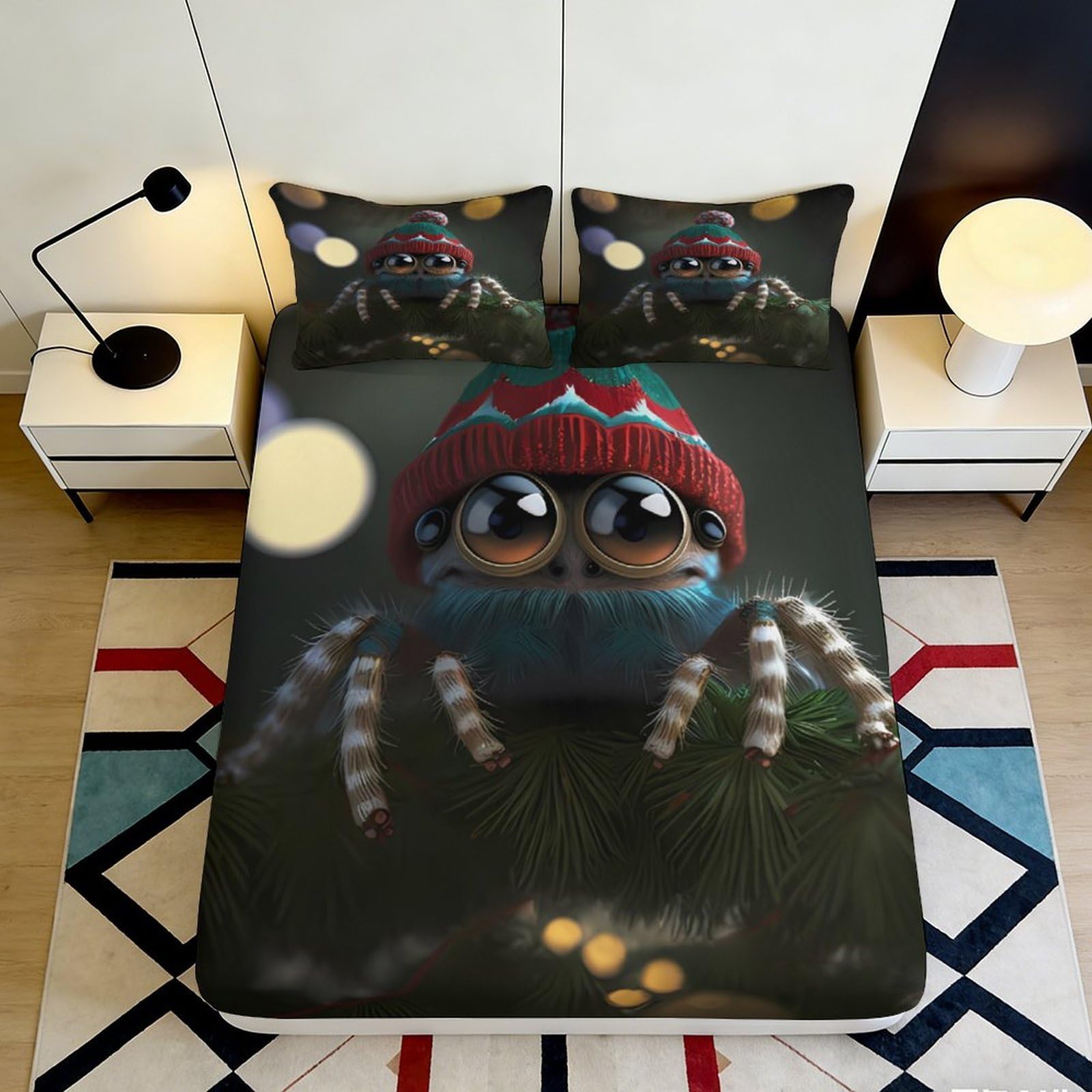 Jqzkxnhpbr Style-10 3D Printed Cartoon Spider Fitted Sheet Microfiber Fun Bedroom Decor Animal Bed Cover For Adult Teen Dorm Room 90X200x25cm