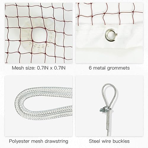 Miniatura 3 de Sanung Red de bádminton, de 20 x 2.5 pies, de tamaño estándar, de repuesto para interiores y exteriores, red de malla portátil a prueba de clima
