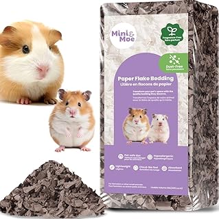 Hamster Bedding 25 Liters: Dust-Free and Odor Control Moisture Absorbent Natural Paper Small Pet Bedding - for Guinea Pigs, Hamsters, Rabbits, and Small Animal