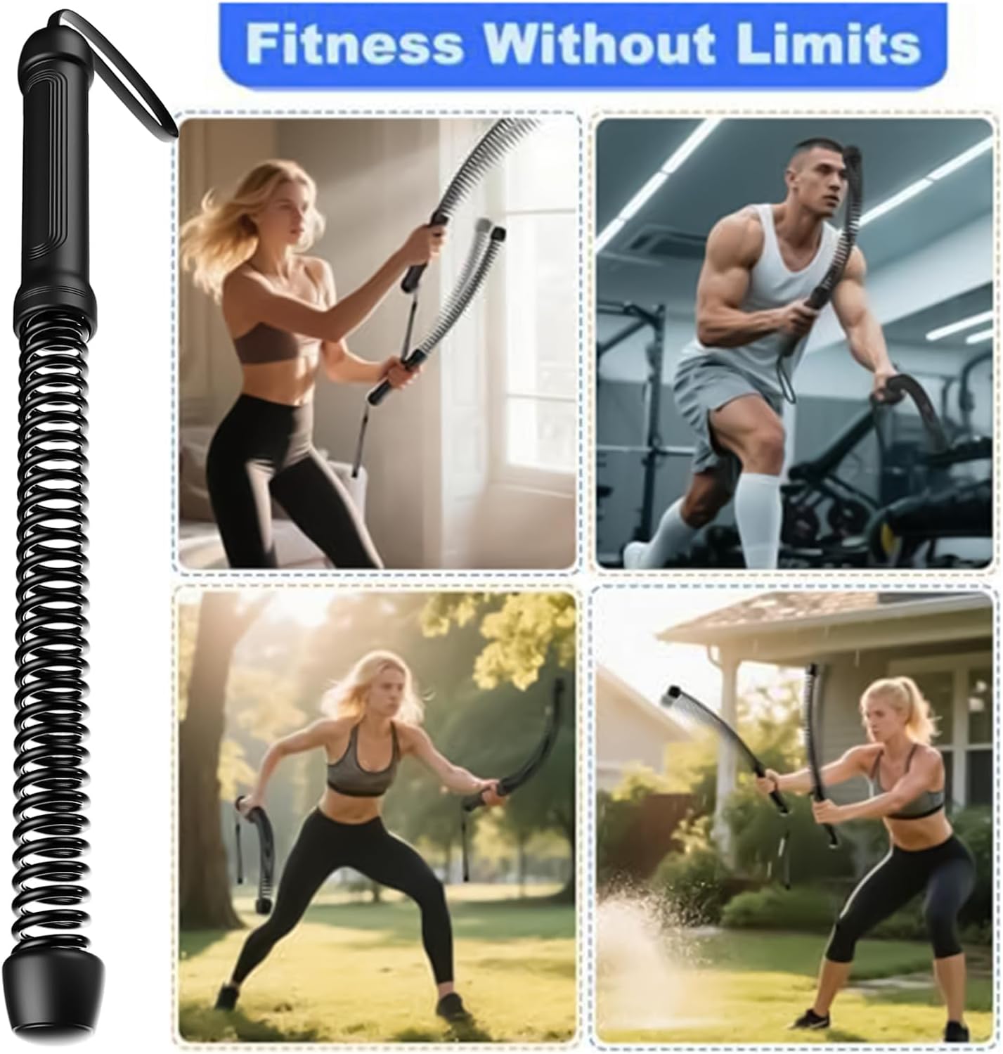 Weighted Strength Rope, 43cm Heavy Duty Cordless Battle Equipment, Professional Fitness Gear for Home Gyms, Cardio, Muscle Building, Exercise, Men