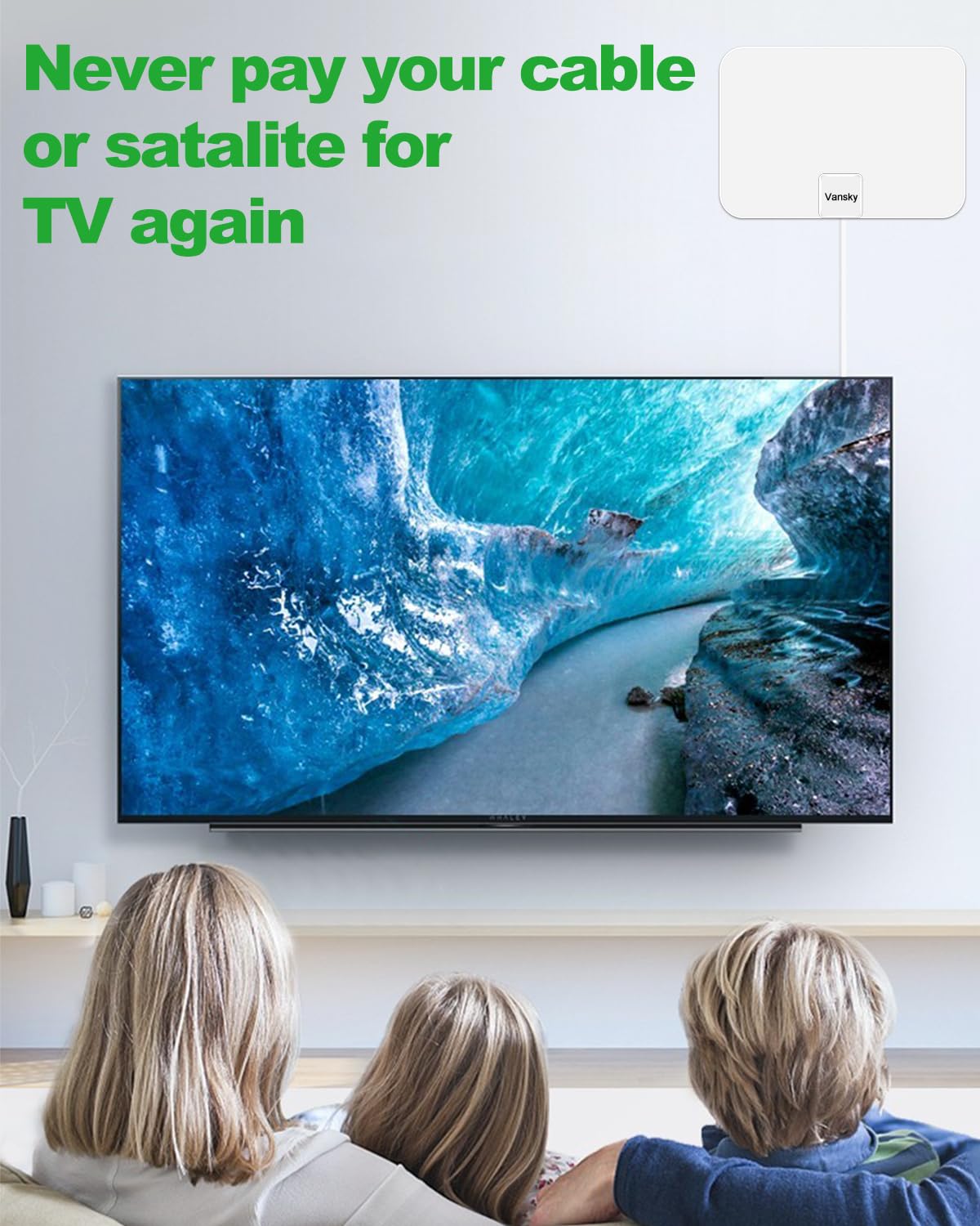 Vansky TV Antenna Indoor, Digital Amplified Indoor HDTV Antenna, 1080p