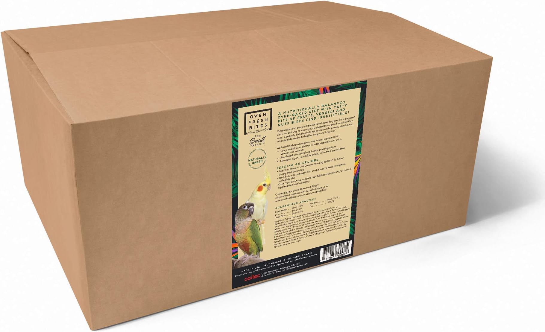 Oven Fresh Bites, Classic Formula Bird Food, Baked Avian Diet, For Small Parrots, 15 lb Bulk Box