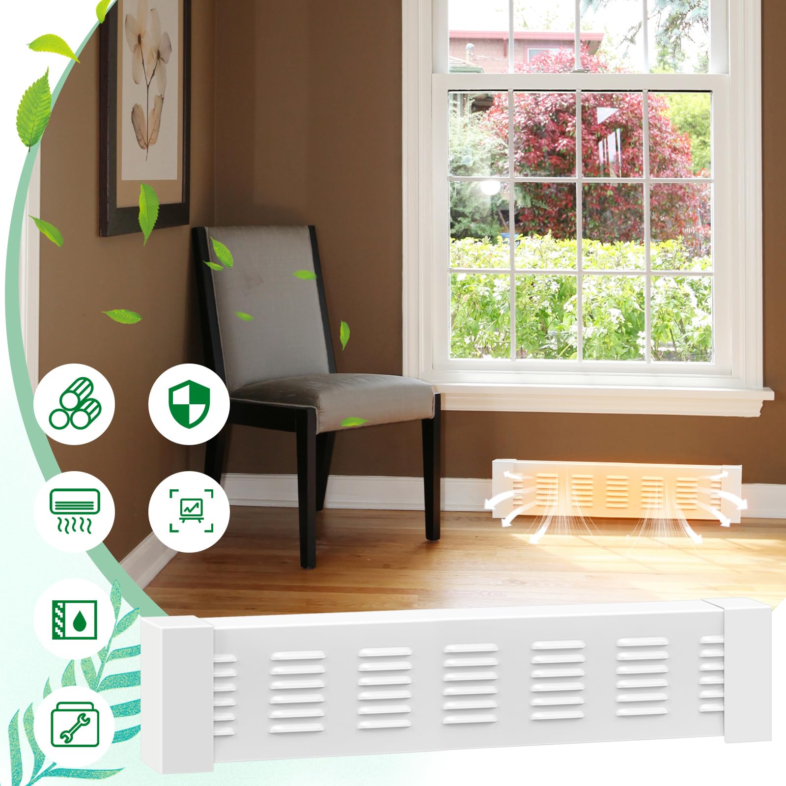 Houseables Baseboard Heater Covers, Baseboard Covers, For Radiator Heat