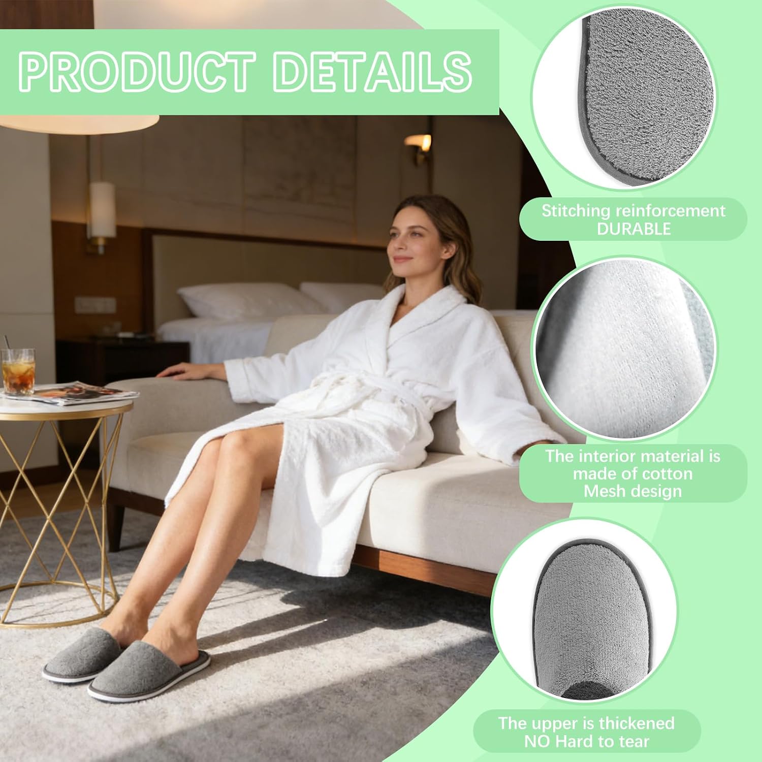 Guest Slippers Disposable For Guests Washable Reusable