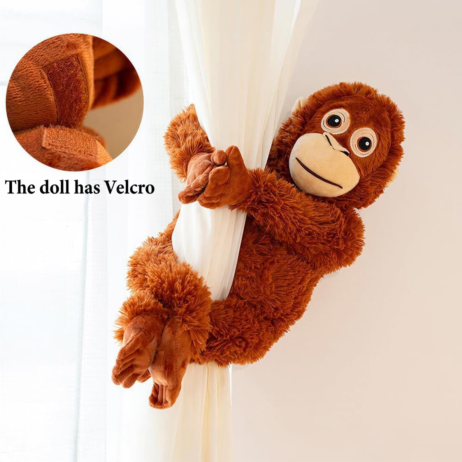 Punch Monkey - Peluche de orangután de 66 cm, ultrasuave, Respetuoso con el Medio Ambiente, Lavable, Relleno de algodón PP, Seguro para niños, Realista
