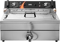 Vista 9 de VEVOR Freidora comercial, freidora eléctrica de pavo de 3000 W con canasta, gran capacidad de 30.6 cuartos de galón / 29 L, freidora de aceite