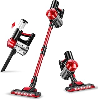 iwoly C150 Cordless Stick Vacuum: 18kPa Suction, 2200mAh Detachable Battery, HEPA Filter, LED Brush for Hard Floors, Car & Stairs