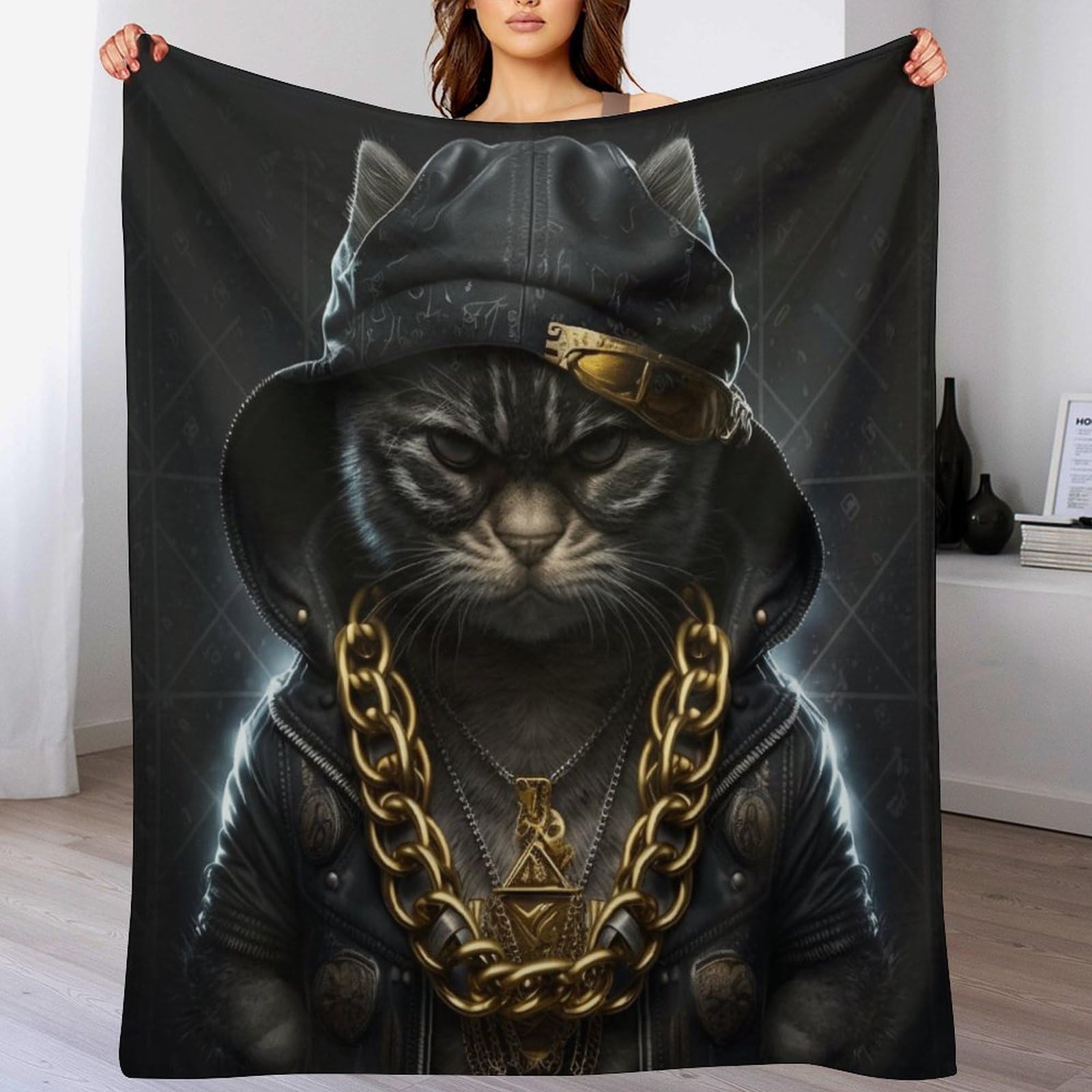 Manta de gato para sofá y tardes de lectura relajantes 140x180 cm