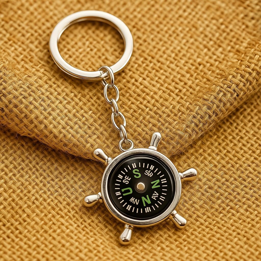 Compass Keychain, Nautical Direction Finder Keychains Bag Charms for Women image 3