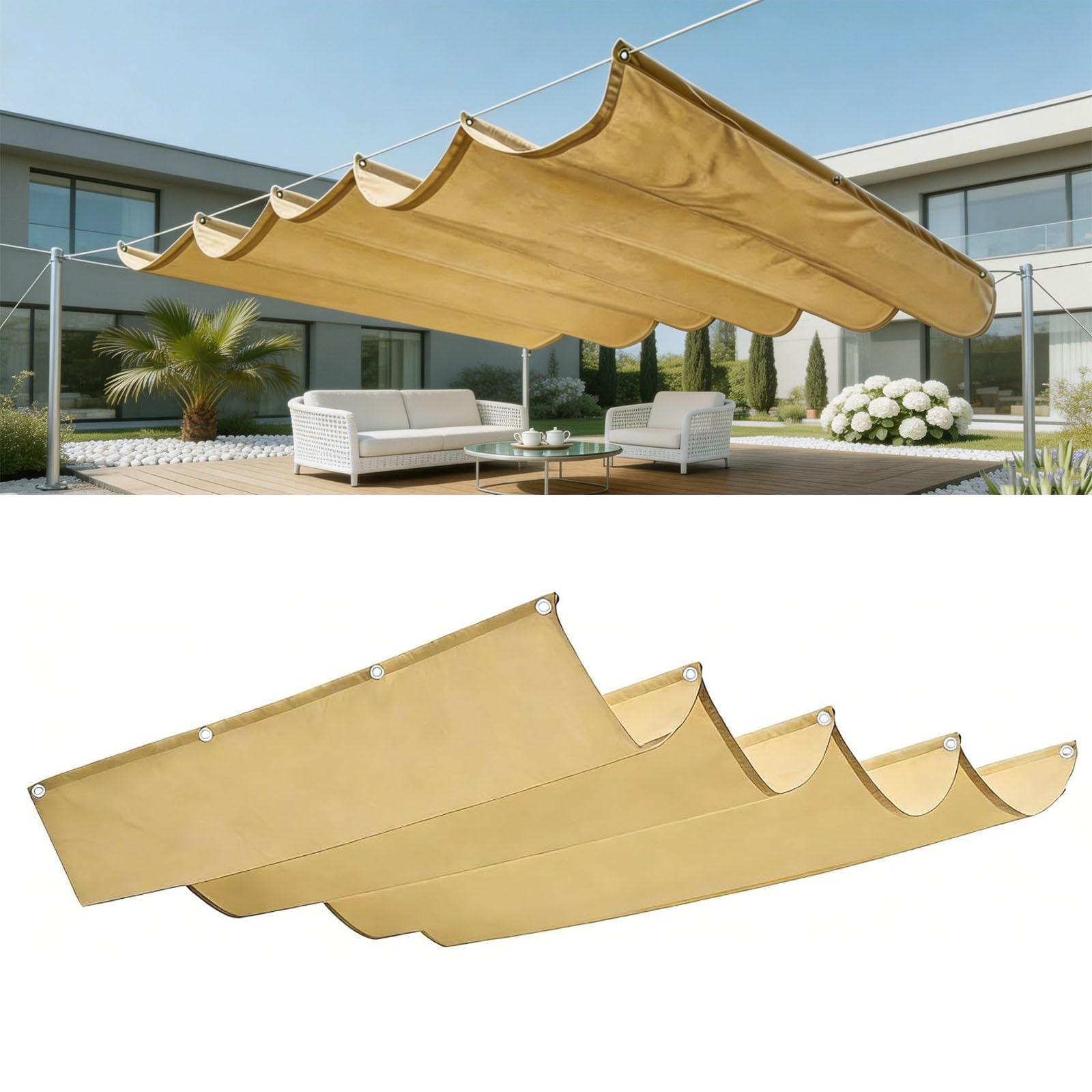 Voile d'ombrage rétractable pour terrasse et jardin décontracté