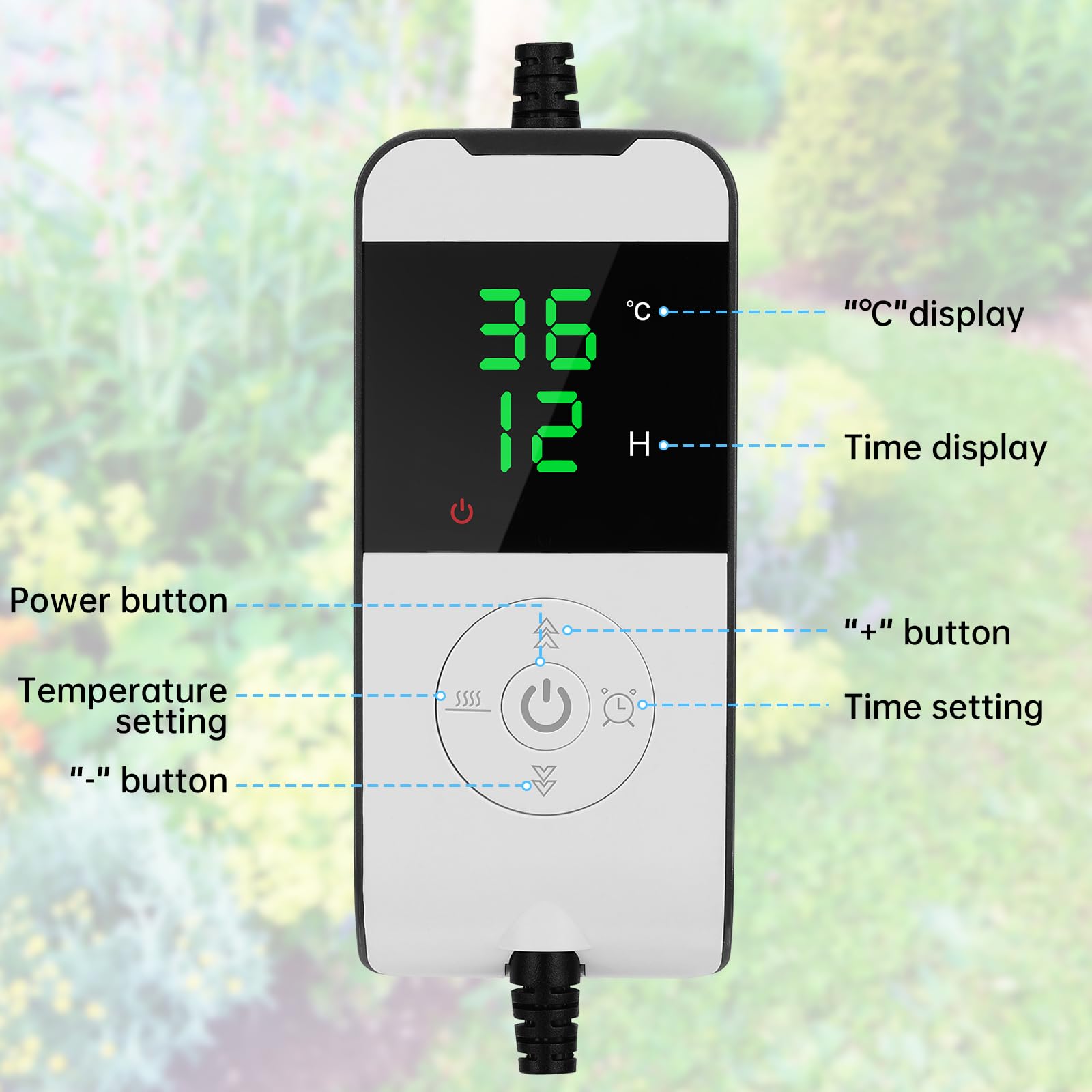 WADEO Tappetino Riscaldante per Piante, [54 x 27cm] [Riscaldamento Continuo 24H] [55W], con Termostato da 5 a 45°C & Funzione di Temporizzazione 0-12H, per Germinazione di Piantine, Funghi, Rettili