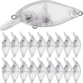 10pcs/20pcs Fishing Blanks Lures Kit Fishing Topwater Unpainted Swimbait Unpainted Crankbaits Hard Baits DIY Lure for Bass Salmon Trout Saltwater and Freshwater