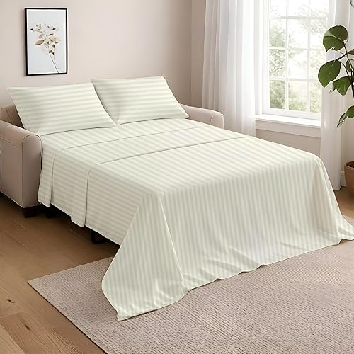 Miniatura 16 de NON Sticky cotton Sábanas para sofá cama tamaño Queen, juego de sábanas de algodón egipcio de 4 piezas para sofá cama, sábana bajera de bolsillo