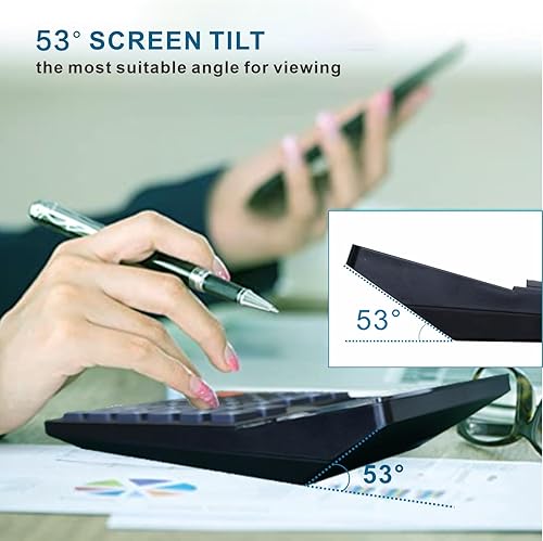 Miniatura 5 de DECKLIT Batería y Solar Único 120 Pasos Calculadora de 120 Pasos de 12 Dígitos 2 Línea Extra Grande Botones Grandes y Pantalla LCD de 5.5",