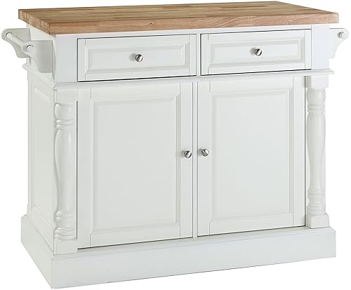 Crosley Furniture Oxford Butcher Block Kitchen Island, Microwave Stand, with