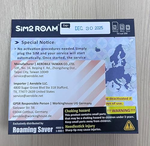 Miniatura 8 de Europa Data Tarjeta SIM prepagada 6 GB 30 días  5G4GLTD datos de alta velocidad - Francia, Reino Unido, Alemania, Italia, España, Irlanda, Suecia,