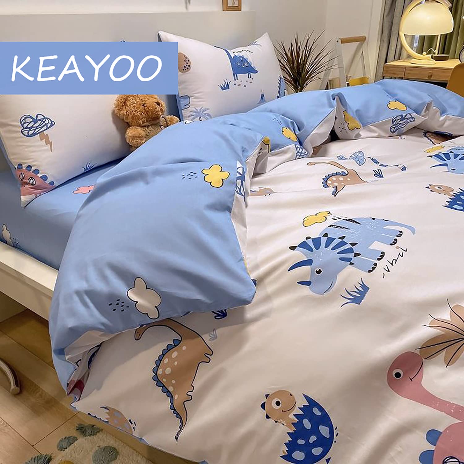 KEAYOO Parure de lit Enfant 100% Cotton Linge de lit pour bébé (40 x 60 Taie d'oreiller et Housse de Couette 100x135) (La Peinture)