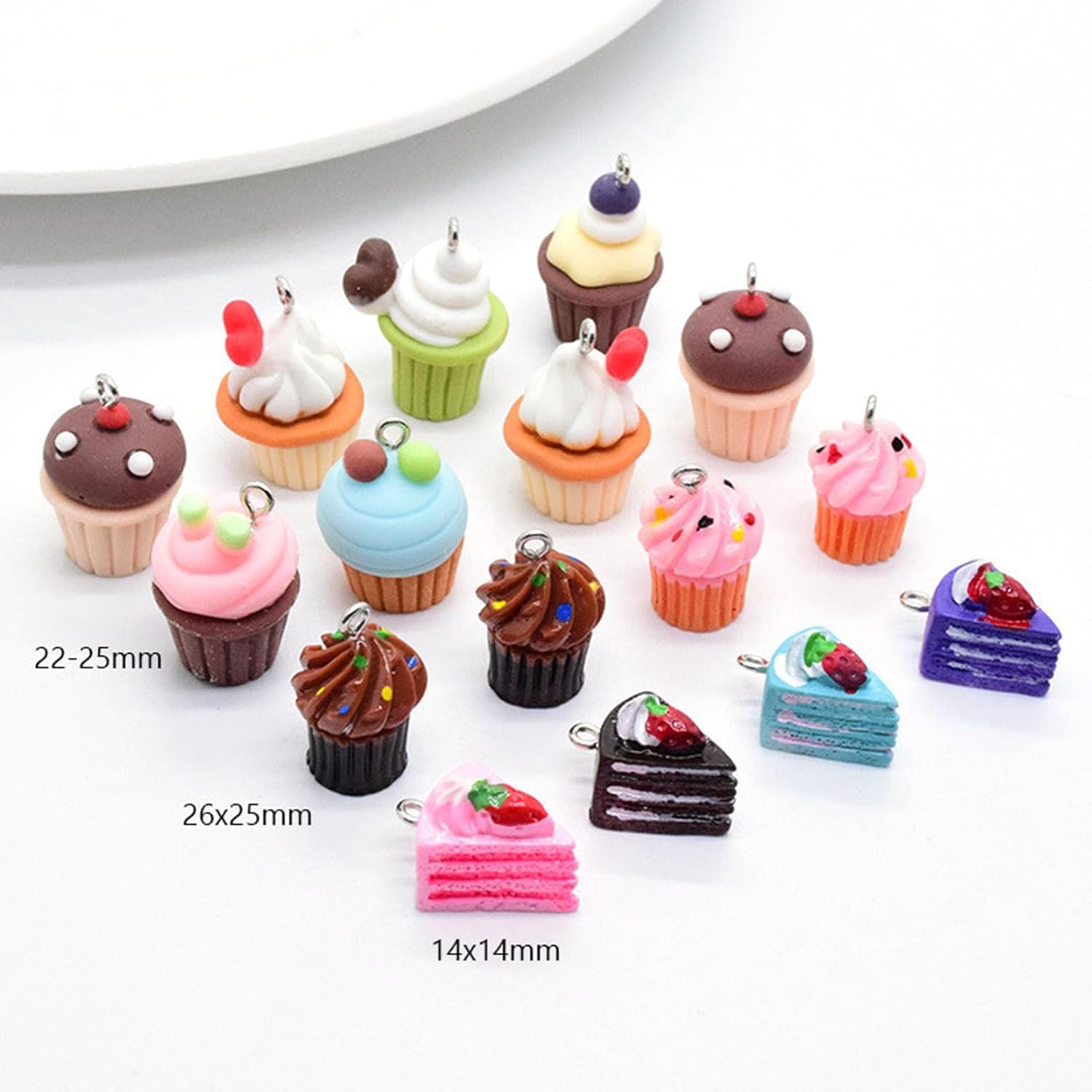 24pcs Cake Bread Resin Pendants Cute Food Cake Dangle Earring Charms 12 Style Mini Keychain Bracelet Charms Hang Ornament for Necklace Jewelry Making DIY Crafts - Image 3