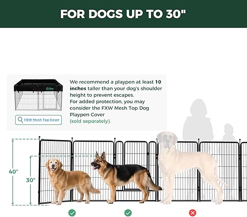 Miniatura 13 de FXW Rollick - Corralito para perros para patio, campamento con casa rodante, patentado, 50 pulgadas, 8 paneles