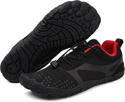 Barefoot Shoes Men Wide Toe Box Zero Drop Toe Shoes Non-Slip Gym Workout Minimalist Weightlifting Cross-Lightweight BreathableTrainer Running Hiking Grounded Footwea