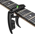 LEKATO TC50 2 In 1 Guitar Capo Tuner for Acoustic Electric Guitar, Semi-step Tuning Mode, USB Rechargeable, Precision Tuning, LED Edge Lighting Display, Electroplating Black